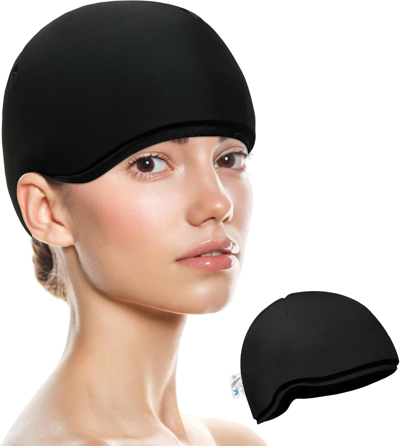 Vecozey Migraine Ice Head Wrap - Hot and Cold Therapy Chemo Cap for Cancer Care, Headache Relief Cap, Reusable Gel Cooling Hat for Chemotherapy Patients, Tension & Stress Pain Relief, Comfort Fit (Women & Men) image number 1