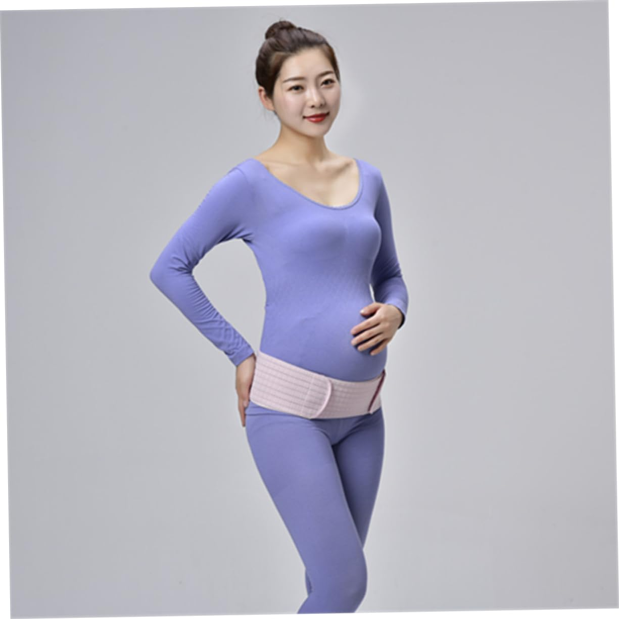 Anneome Pregnant Women Belly Band Dual-Layer Breathable Abdominal Support Belt Postpartum Pelvic Waist Care Pink Free Size Pregnancy Protector image number 2