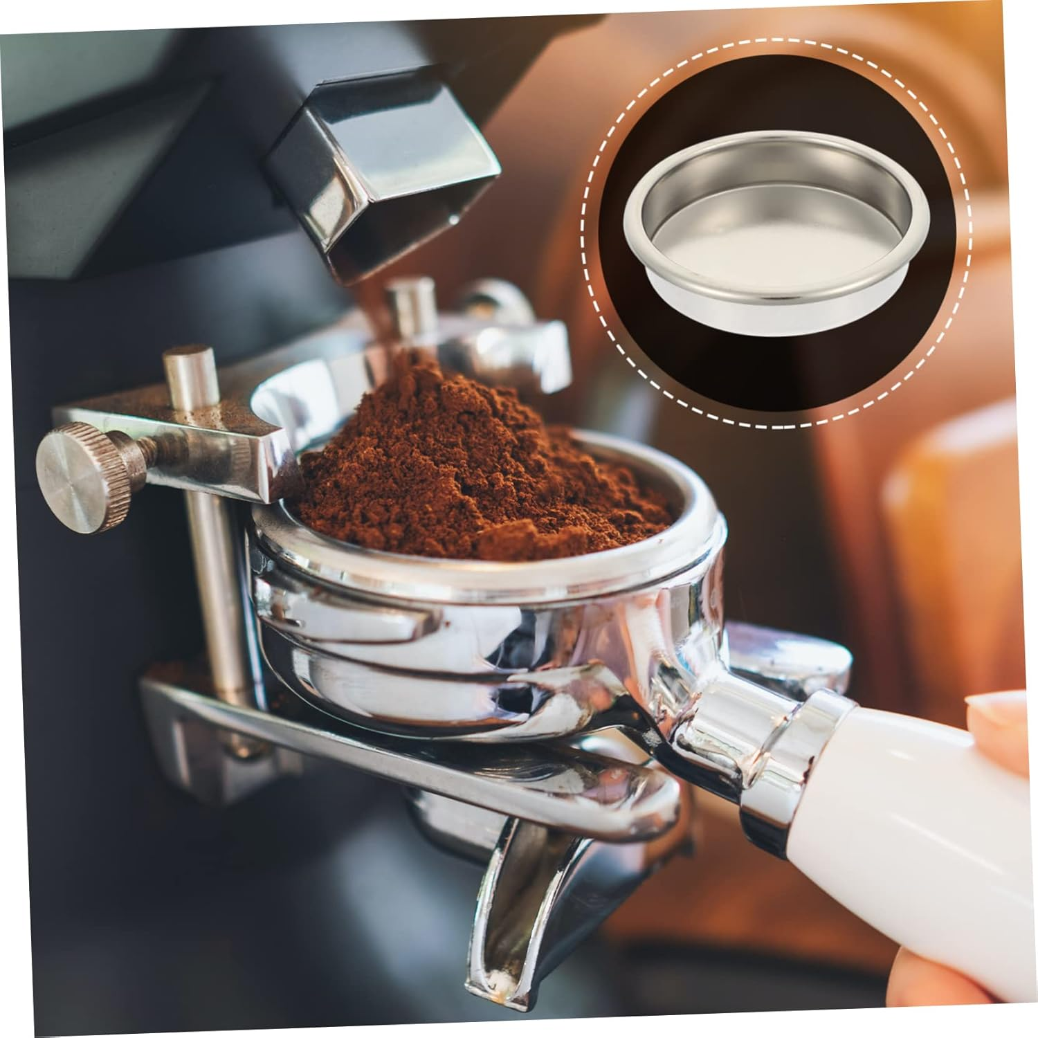 Ciieeo Stainless Steel Backflush Insert for Espresso Machines Blind Filter Disk Replacement for Semi Automatic Coffee Makers Coffee Accessory for Fine Taste image number 2