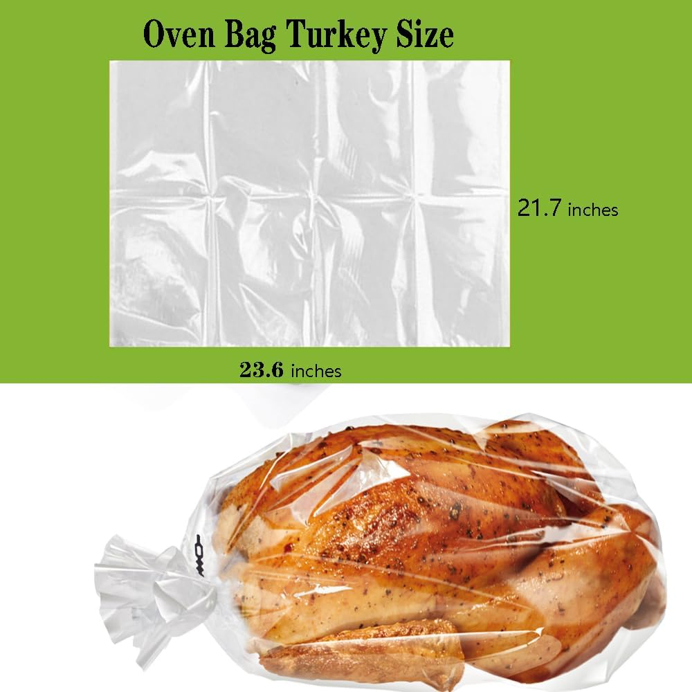 Turkey Oven Bags for Perfect Roasting - 21.7&rsquo;&rsquo; X 23.6&rsquo;&rsquo;, Large Size Turkey Cooking Bags for Oven, Locks in Juices for Flavorful Turkey (1) image number 3