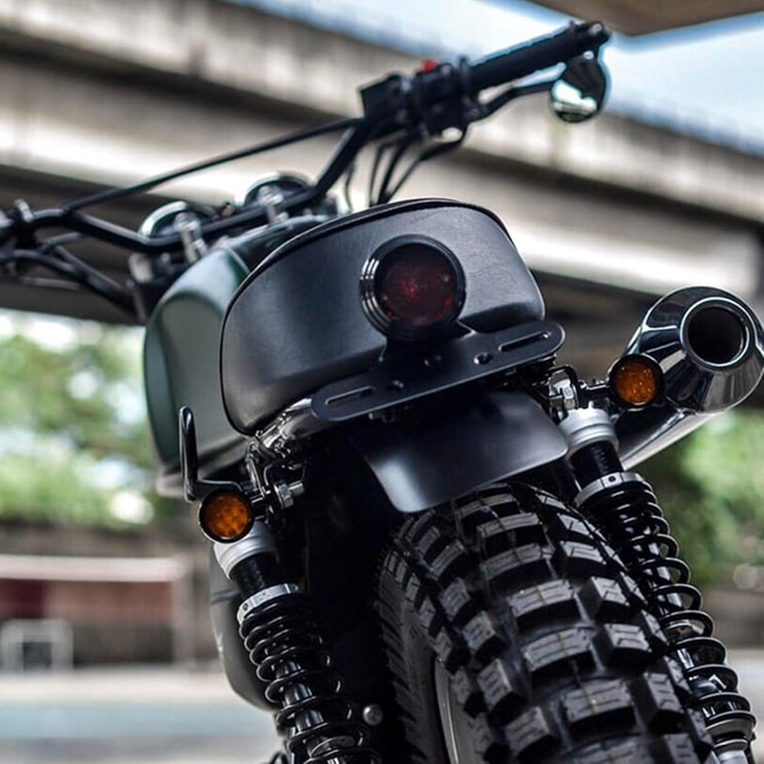 Namolit Motorcycle Tail Light Brake Light with License Plate Bracket Integrated Running Lamp Universal - Silver image number 2