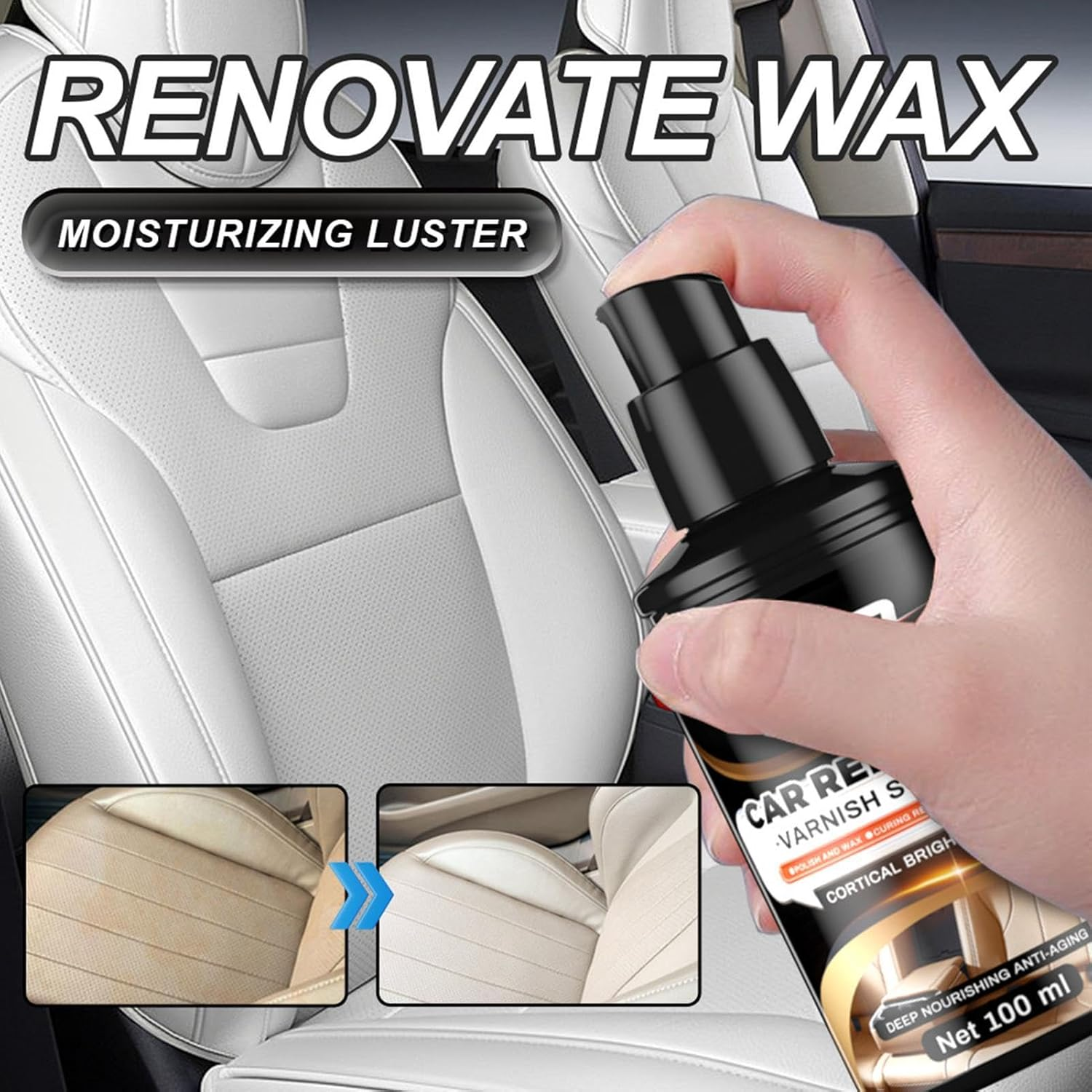 Fmtwphn Cleaning Paste for Leather Care,Portable Leather Shoe Cleaner | Automotive Interior Leather Cleaning Cream, Furniture Conditioner and Cleaner for Home image number 2