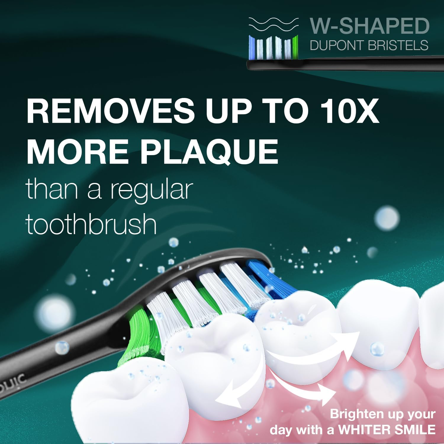 Wagner Stern Intellibrush Series Whitening Electric Toothbrush with Pressure Sensor. Offers 4 Brushing Modes, 3 Intensities, 8 Soft Brush Heads, and a Luxury Travel Case. image number 6