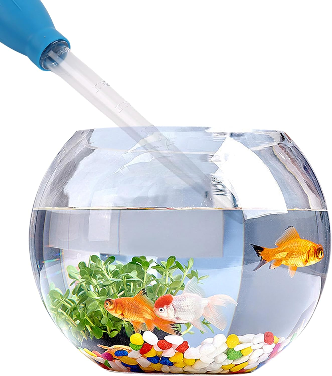 2Pcs Manual Fish Tank Cleaning Tools,30Ml Aquarium Water Changer,21 Inches Multifunction Siphon Dropper for Fish Bowl Waste Remover,Aquarium Bottom Gravel Waste Clean,Coral Feeder(Blue) image number 2