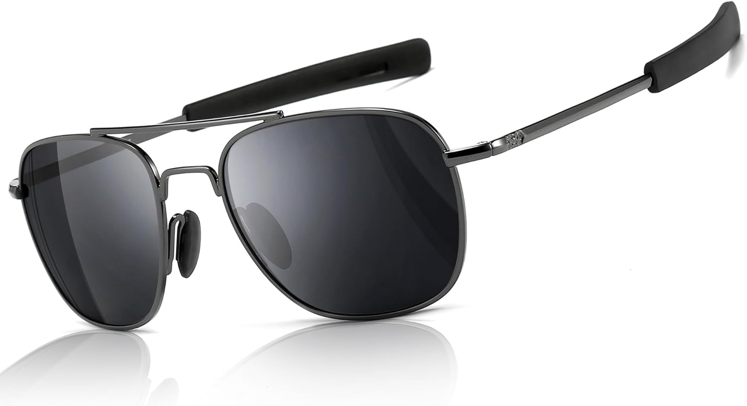 SUNGAIT Men'S Military Style Polarized Pilot Aviator Sunglasses Bayonet Temples