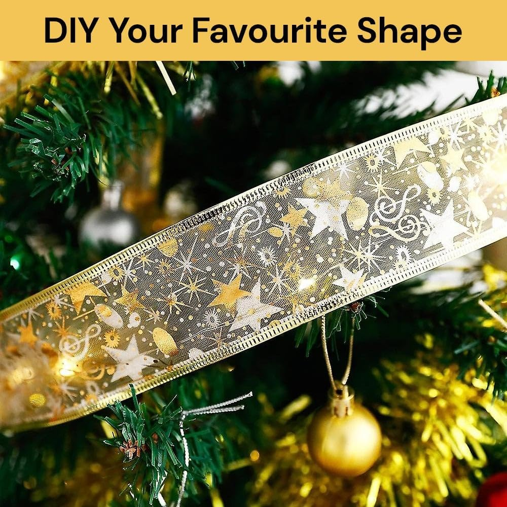 EZONEDEAL 20Leds Christmas Ribbon Lights Battery Operated Christmas Fairy Lights Indoor Christmas Tree Decoration Outdoor Christmas Decorations Garden Bedroom Party Decor Multicolor (2M) image number 1