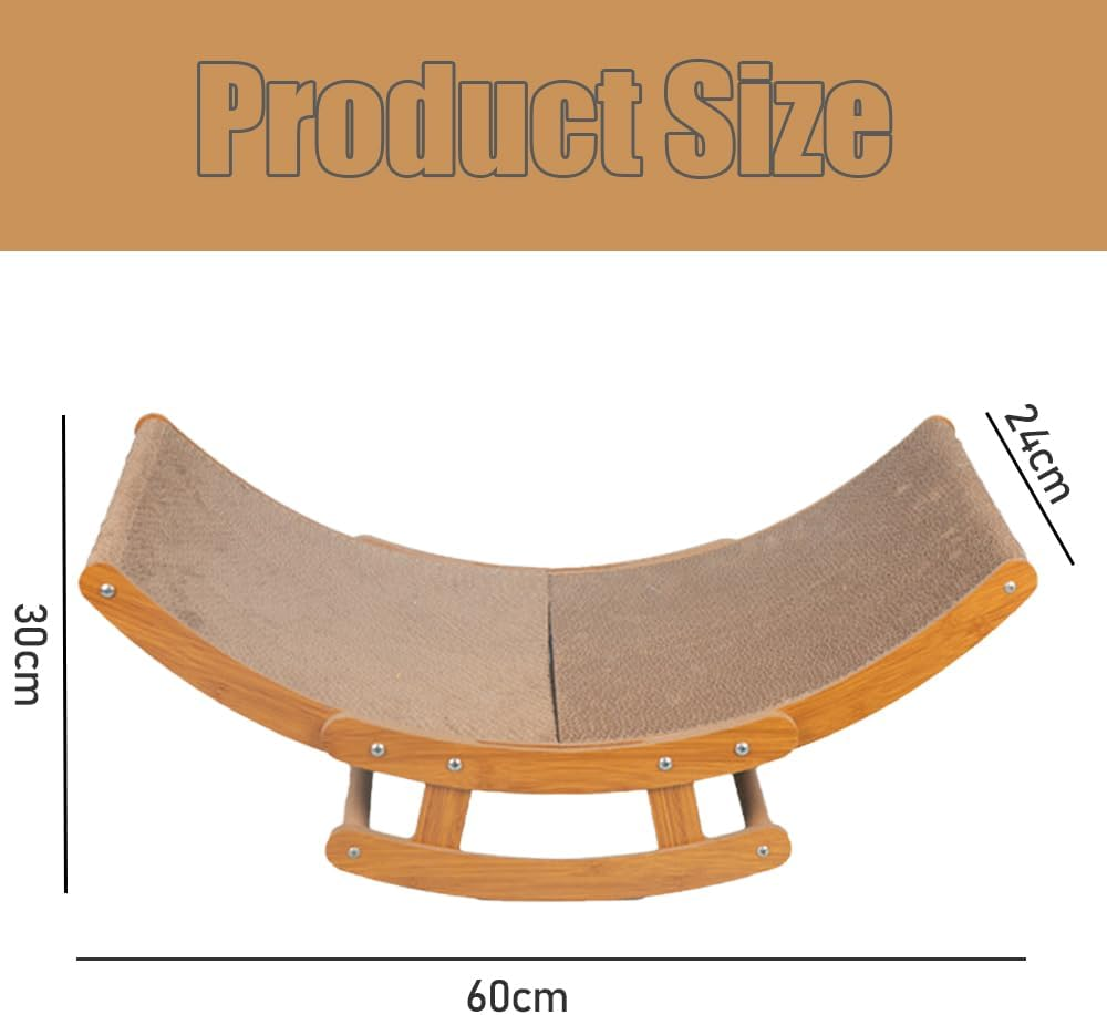 Rocking Chair Cat Scratch Board, Claw Grinding Recliner Integrated Nest, Scratch Resistant and Breathable Cat Scratch Board, Honeycomb Structure Board, for All Cats,60X30X24Cm image number 6