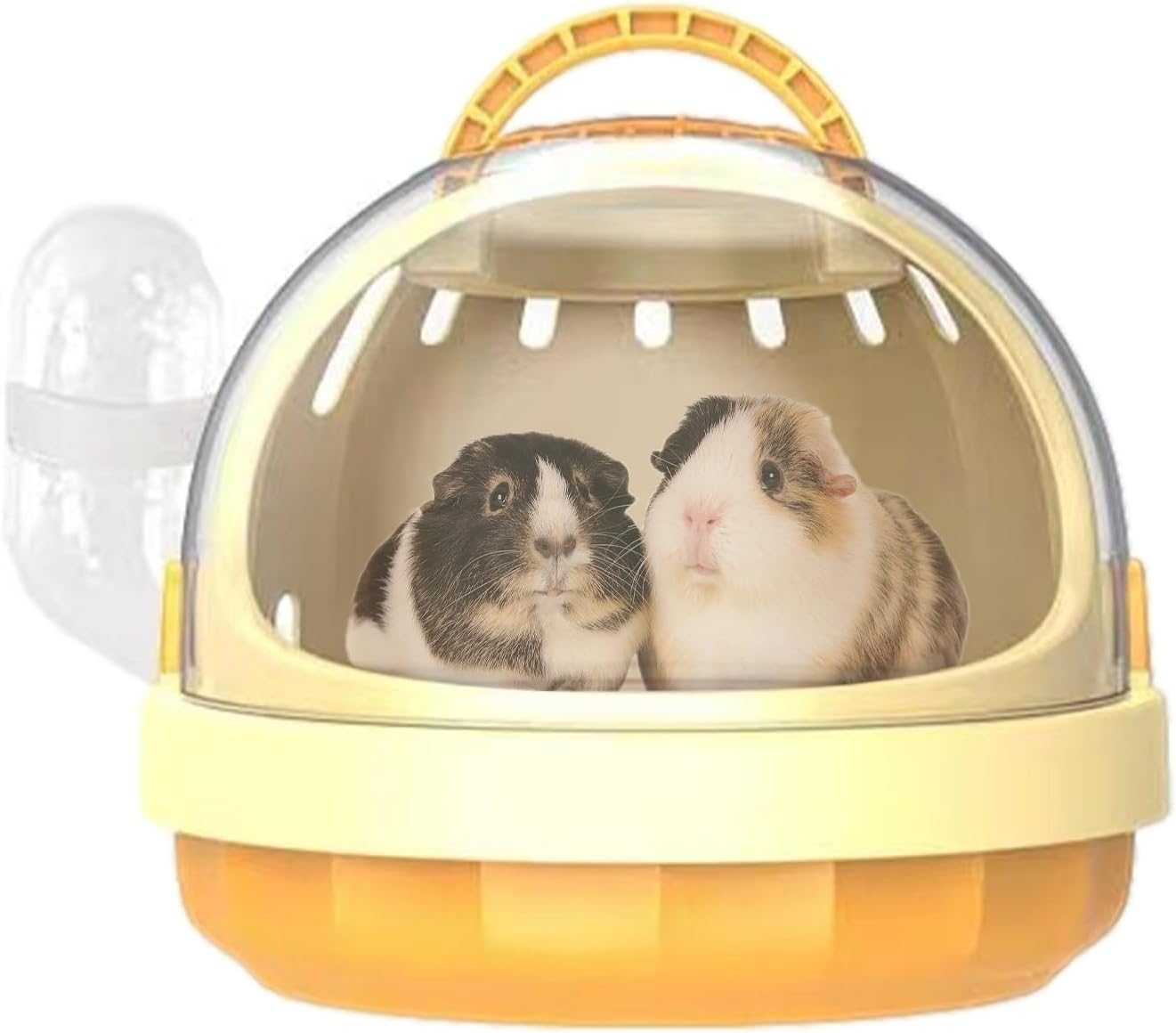 JMEDIC Hamster Carrying Case with Water Bottle | Portable Small Animal Travel Cage | Panoramic Case Guinea Travel Carrier for Hamster, Guinea