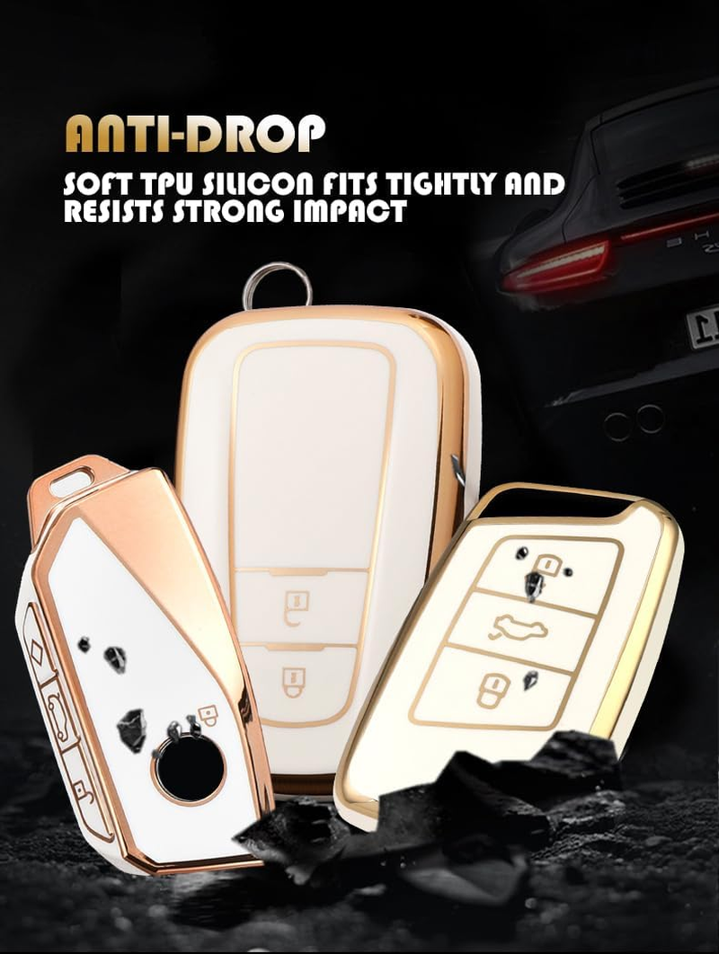 Ontto TPU Car Key Fob Cover Fit for Nissan 350Z Altima Armada Maxima Murano Pathfinder Sentra Quest for Infiniti G35 QX56 Key Holder Smart Case Shell Keyring Keychain Styling Accessories 3 Buttons E1 image number 4