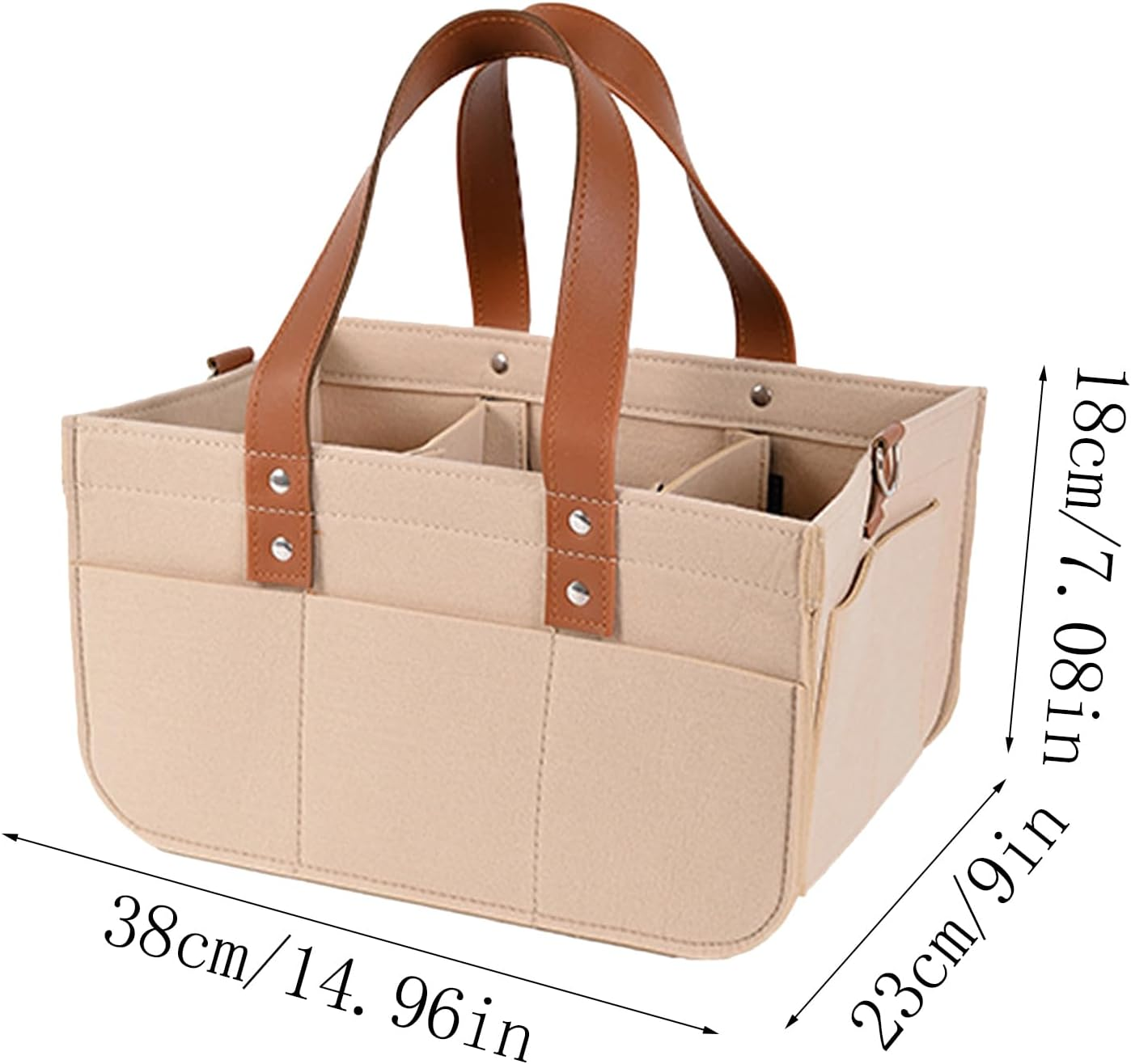 Diaper Bag, Large Capacity Baby Storage, Travel Diaper Organizer Basket, Easy to Clean, Stylish and Modern, 38X223X18Cm for Toys, Bottles, Wipes, Books image number 6