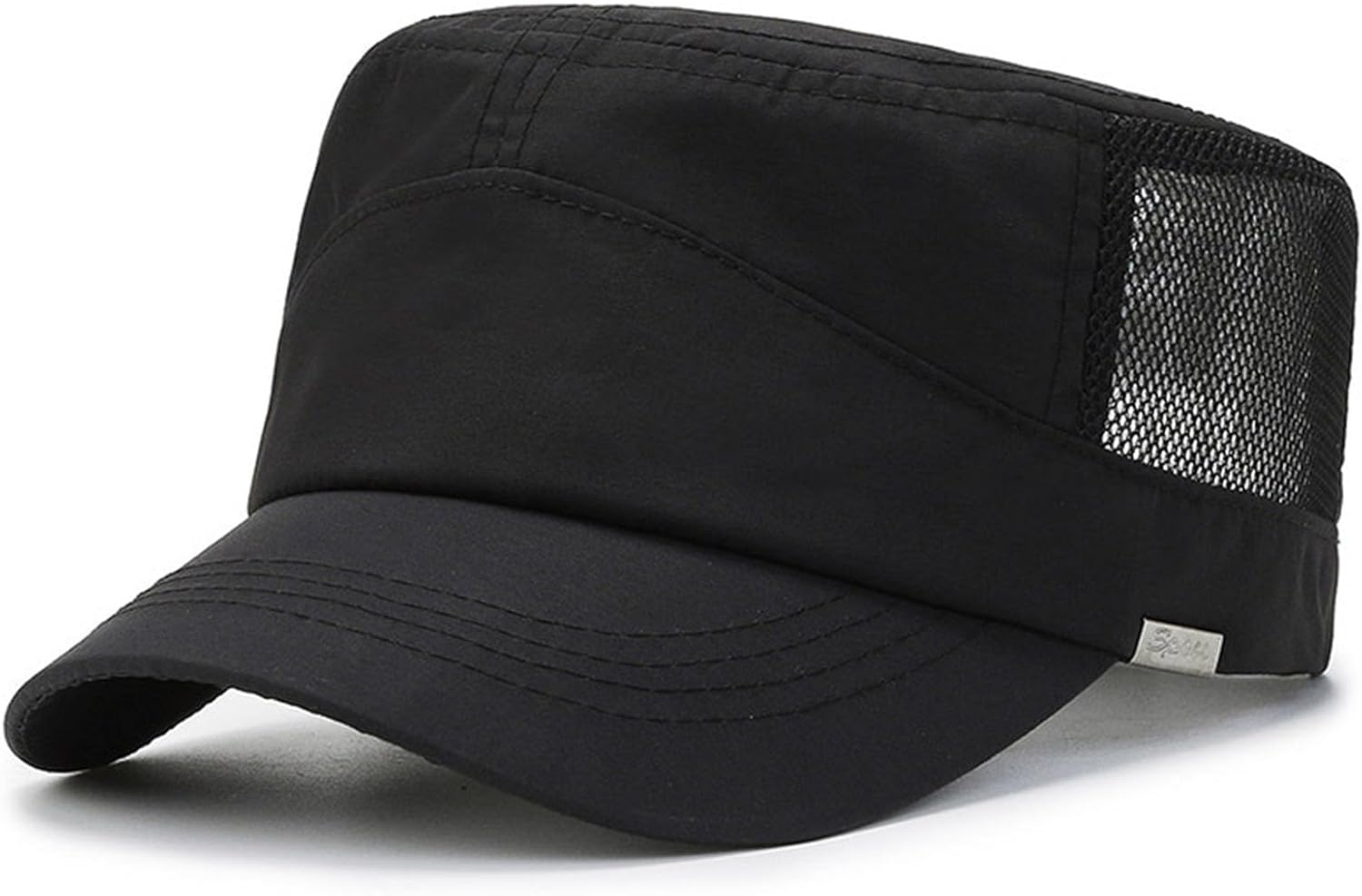 RVOKYE Army Cap for Men, Adjustable Military Style Hat Featuring Mesh Side Panels, Breathable Outdoor Sun Cap with UPF 50+ Sun Protection for Hiking, Camping and Daily Wear