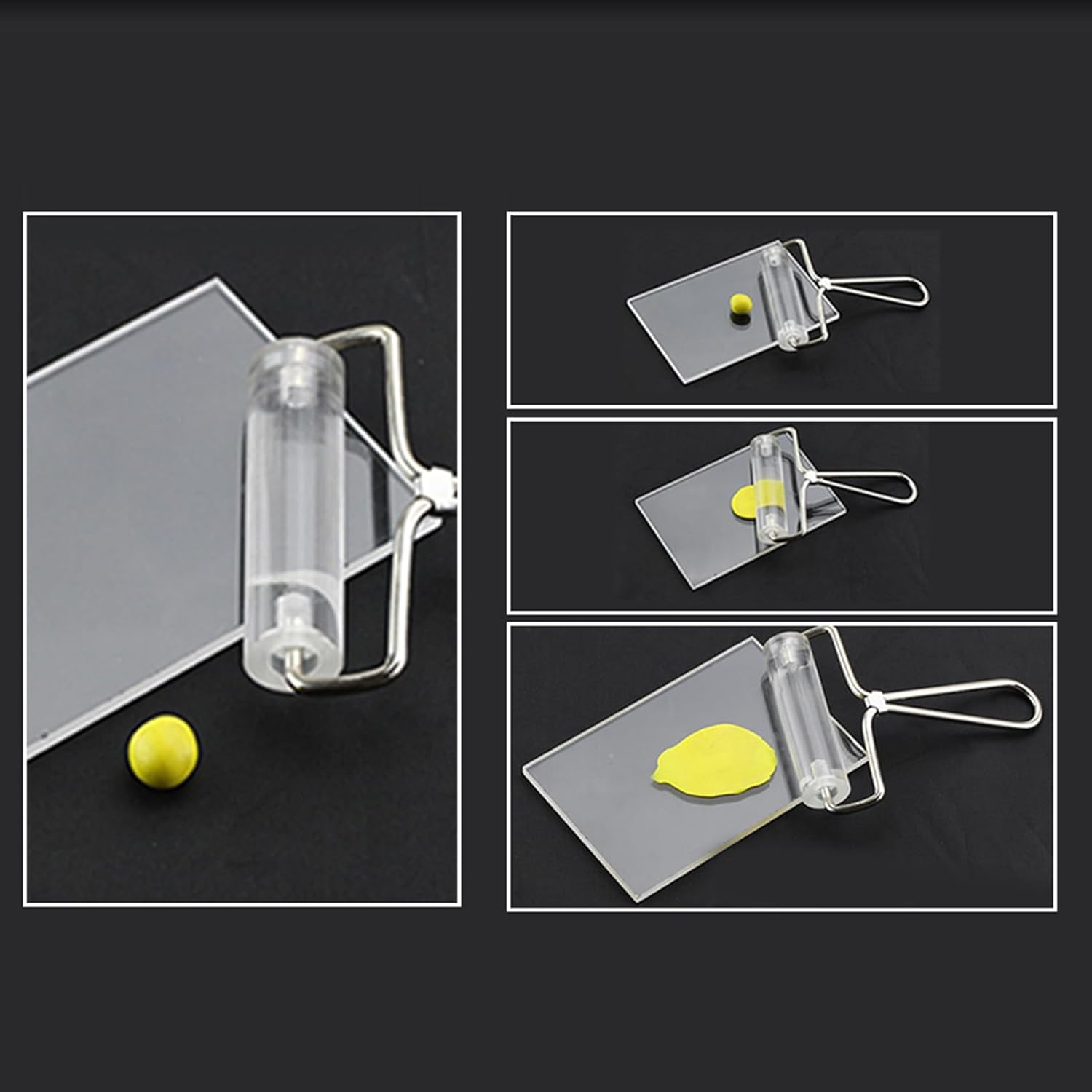 Acrylic Polymer Clay Rolling Pin Roller with Metal Handle, Polymer Clay Rolling Roller Art Clay Sculpture Hand Tool image number 2