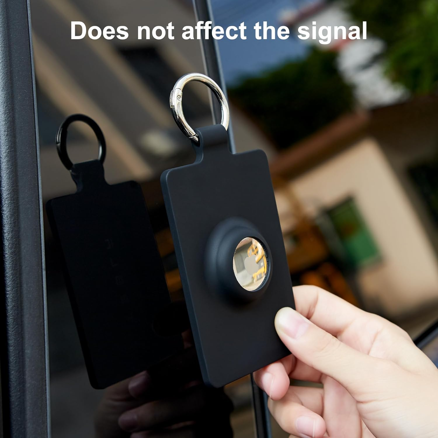 Card Holder for Tesla Keycard with Airtag, Soft Silicone Key Card Protective Case Cover for Tesla Model 3 Y S X, Key Holder with Keychain Key Rings - 2 Pack