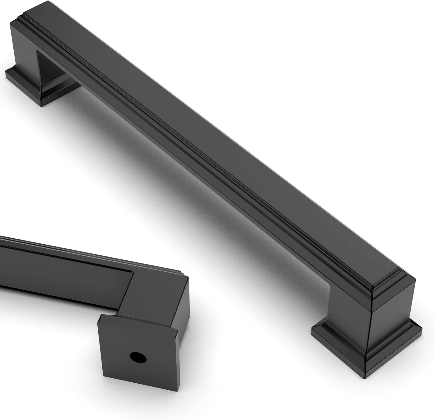 Asidrama 10 Pack 5 Inch(128Mm) Matte Black Kitchen Cabinet Handles Cabinet Pulls Kitchen Cabinet Hardware for Cupboard Drawer Pulls image number 2