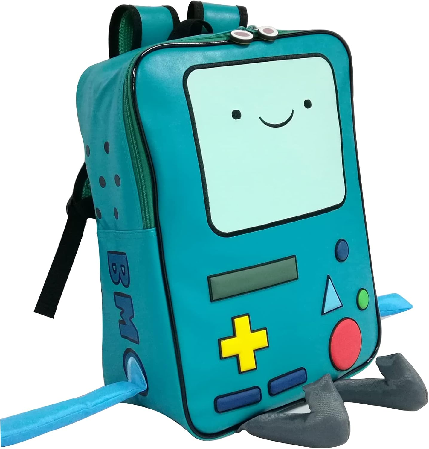 IBSLBMO Cartoon Robot Travel Laptop Cute Backpack Blue PU Robot Animal Bmo Finn Jake Adventure Trip Backpack, Blue, Medium, Cute image number 2