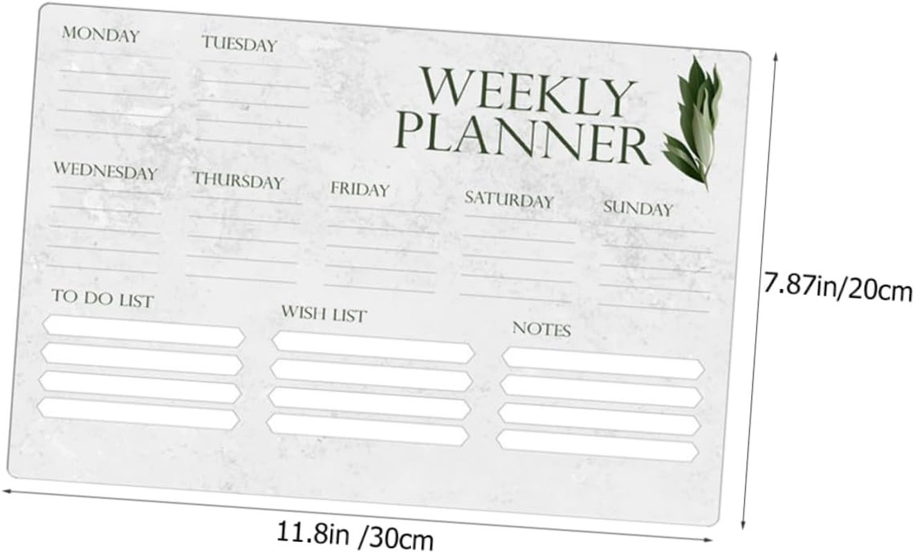 NUOBESTY Acrylic Memo Board 2 Whiteboard Pens and 2 Advertising Pins, Erasable Desktop Note Board for Weekly Planning, Home and School Message Organizer image number 4