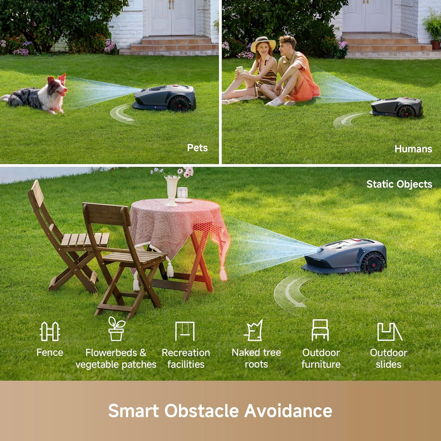 MOVA 1000 Robotic Lawn Mower, Ultraview Wire-Free Setup and Accurate Mapping up to 1,000M&sup2;, Smart Obstacle Avoidance, App Control, Enhanced Off-Road Wheels, U-Shaped Cutting, Fast Charging image number 1