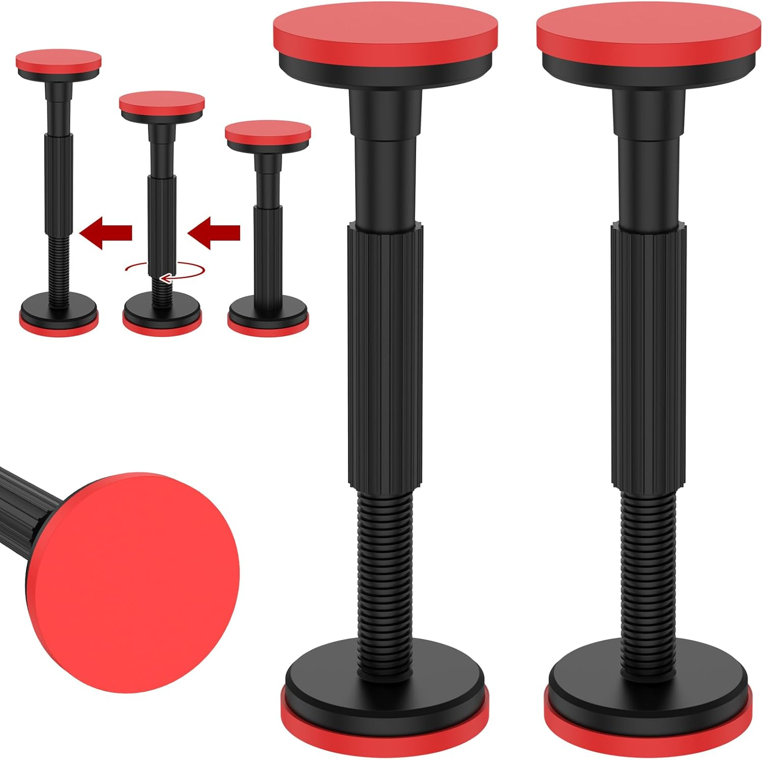 2Pcs Telescopic Support Rod Nylon Cabinet Adjustable Support Pole 200Kg Weight Capacity High Hardness Sink Support Bracket 7.09-17.72Inch Cabinet Lifting Bracket for Cabinet Sofa(Nylon,Black)