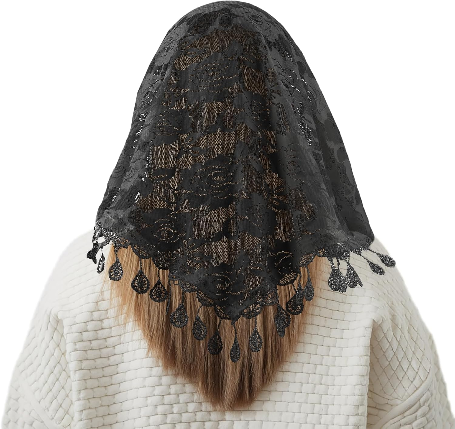 Mantilla Veil,Shawls and Wraps for Women,Triangle Scarf,Soft & Silky Lace Headscarf,Elegant Daily Accessory for Weddings,Parties & Travel,Lightweight Breathable Cover for Women & Brides