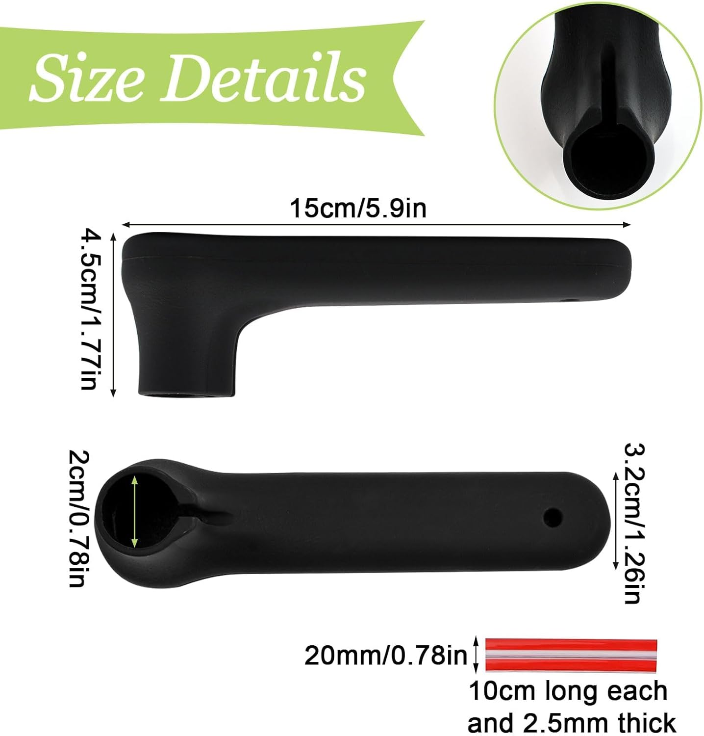 MJIYSGS Door Handle Covers, 4Pcs Matte Black Silicone Door Handle Glove Covers Door Knob Covers Anti-Static Safety Door Lever Protectors for Flat Square Door Levers 150 * 45Mm (4 Pcs Black) image number 4