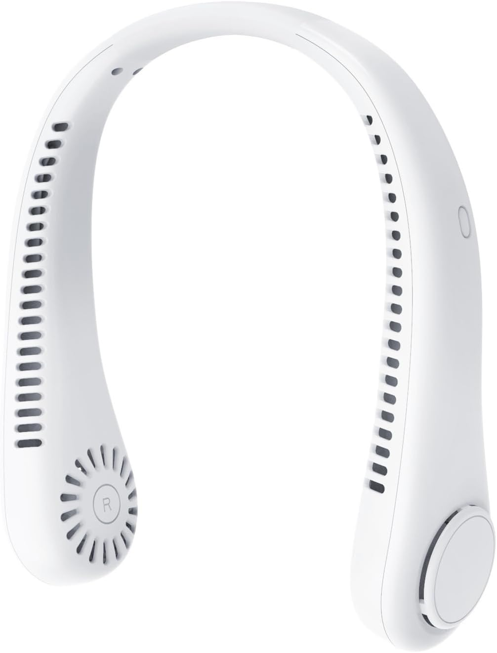 Portable Neck Fan,Rechargeable Hands Free Bladeless Fan, Wearable Personal Fan, 3 Speeds Adjustment, Natural Wind Mode, Angle Adjustable, USB Powered Desk Fan for Outdoor Indoor-White image number 4