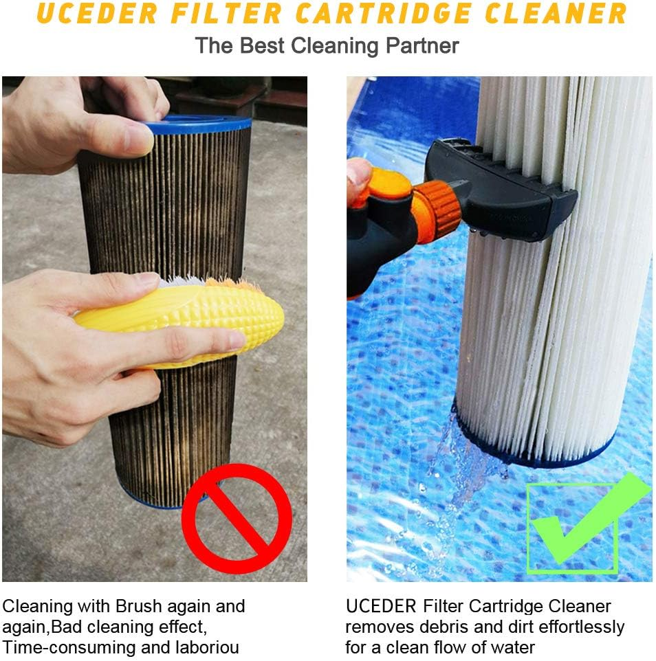 Pool Spa Part Pool Filter Jet Cleaner Hot Tub Spa Water Wand Cartridge Hand Held Cleaner,Removes Debris and Dirt from Pool Filters in Seconds, Heave Duty & Durable Pool Cartridge Filter Cleaner