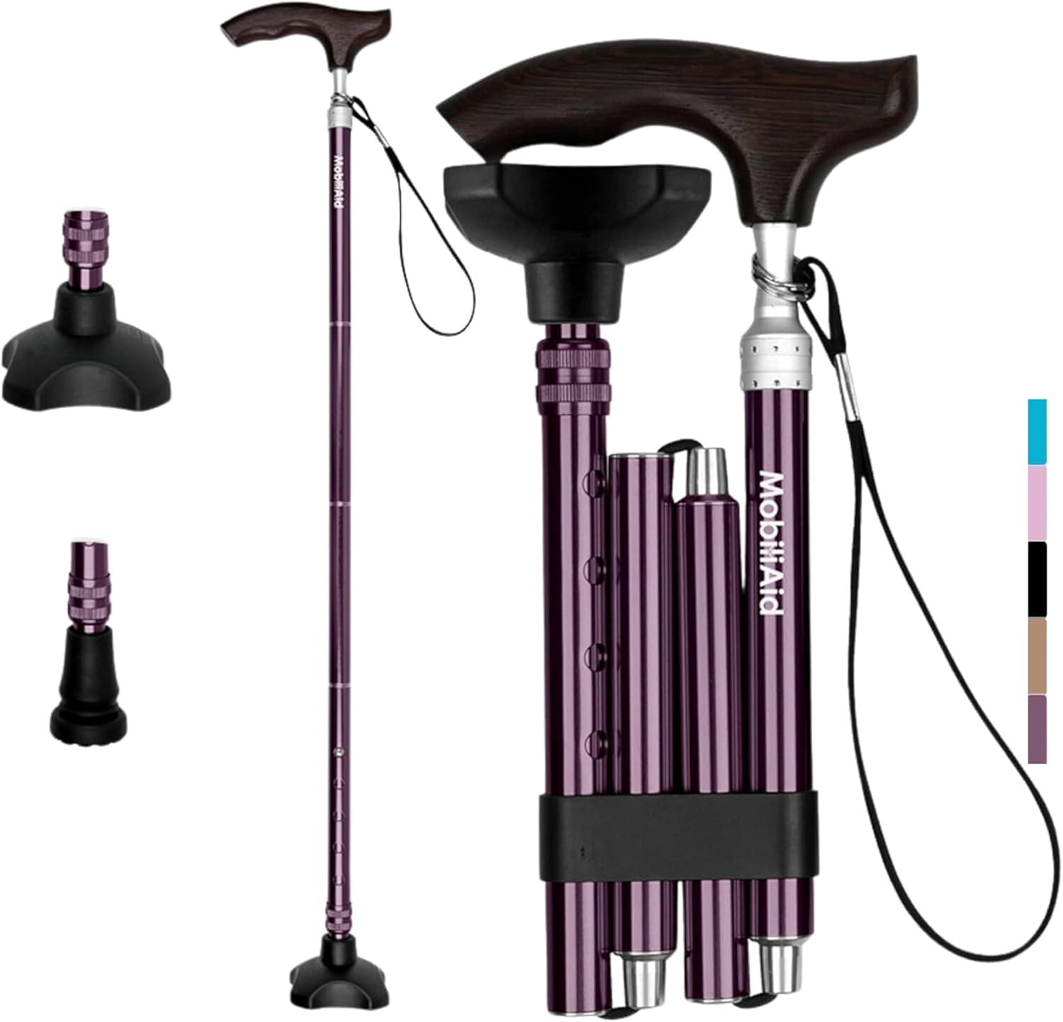 Luxury Walking Stick - Elegant Wooden Handle Cane for Seniors - Foldable/Folding Walking Stick - Stylish Design, Durable, Portable - Premium Walking Sticks for Stability and Comfort image number 5