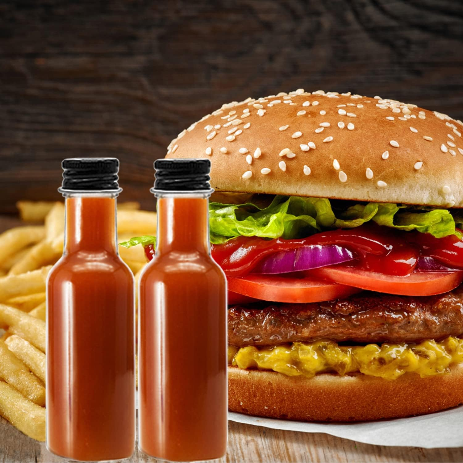 Mini Plastic Spirit Bottles, 30 Pack Airtight with Black Cap, 1.7Oz Empty with 10 Funnels, Perfect for Weddings & Parties