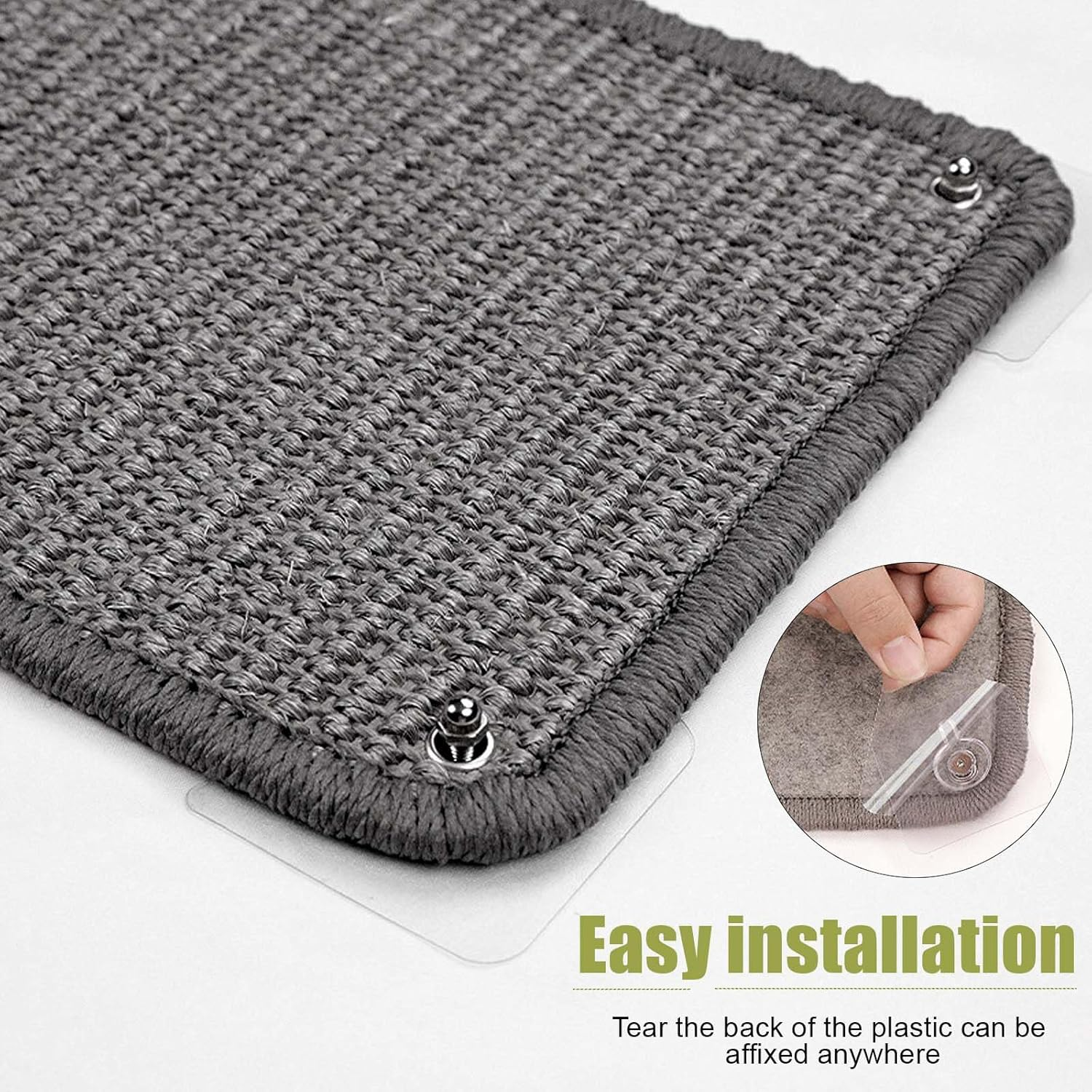 Pack of 2 Cat Scratching Mats: 50 X 30 Cm Scratching Boards Cat Sisal Cat Scratching Mat Cat Scratching Mat Cat Scratching Board Cat for Wall, Floor, Glass (Grey) image number 6