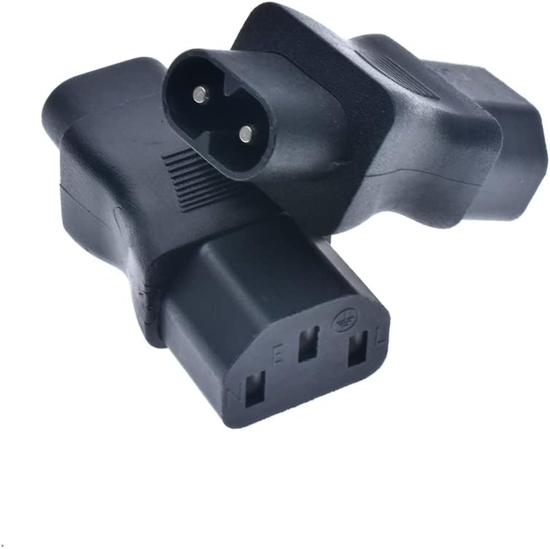(2 Pack) Tekit C13 to C8 Power Adapter, IEC 320 3-Pin Female to 2-Pin Male, C8 Male to C13 Female image number 4