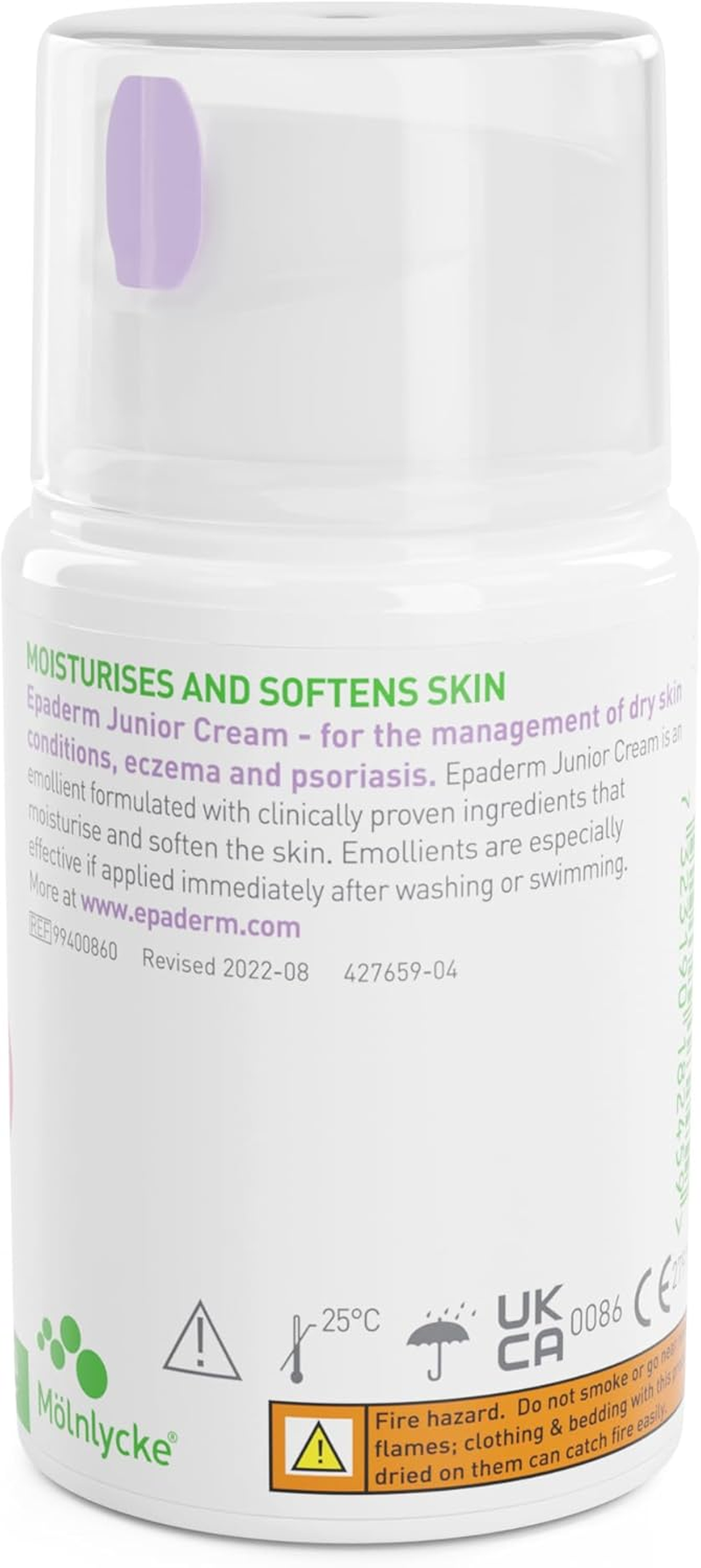 Epaderm Junior Cream for Eczema, Psoriasis and Dry Skin, 50G Pump | 2-In-1 Emollient Formulated with Clinically Proven Ingredients | Free from Fragrance, Colour, Steroids, Sodium Lauryl Sulphate (SLS) | Suitable for All Ages, Including Babies