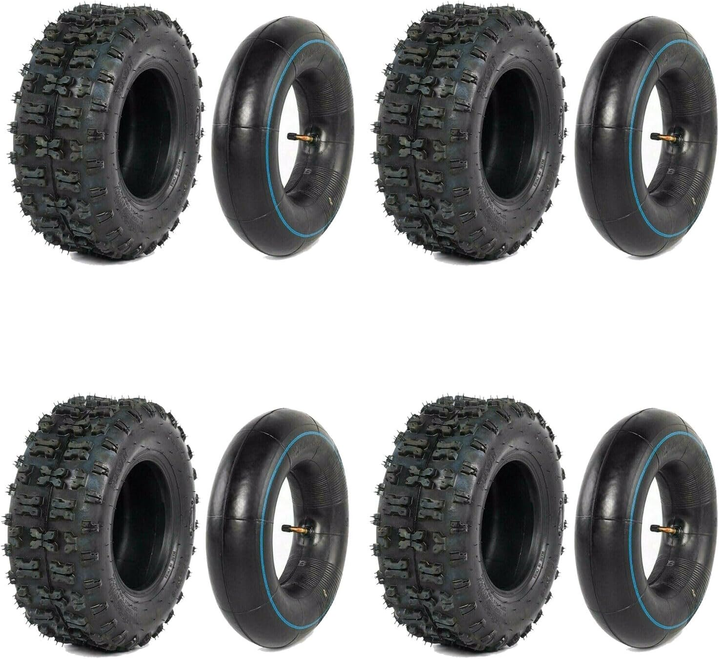 TDR 4 Set 13X5-6 Tyre Tire and Tube Set for 6 Inch Rim Ride on Mower Go Kart ATV Quad Scooter 2PLY Knobby Tubeless image number 1