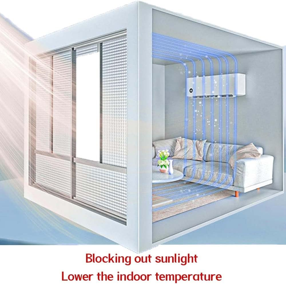 Thermal Insulation Reflective Film, with Suction Cup, Window Heat Reflector, for Home Office Garage Sunroom, Can Be Customized(Gray,140X100Cm/55.1X39.4In) image number 2