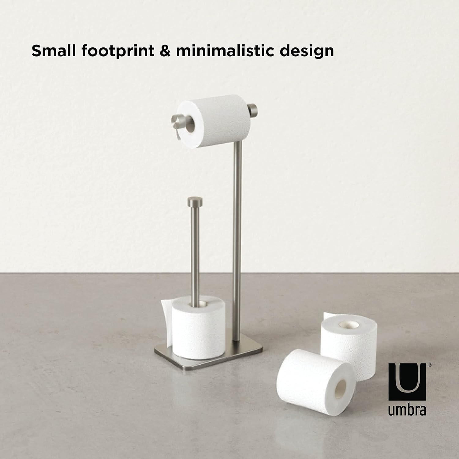 Umbra Cappa Toilet Paper Holder and Reserve, Nickel image number 5