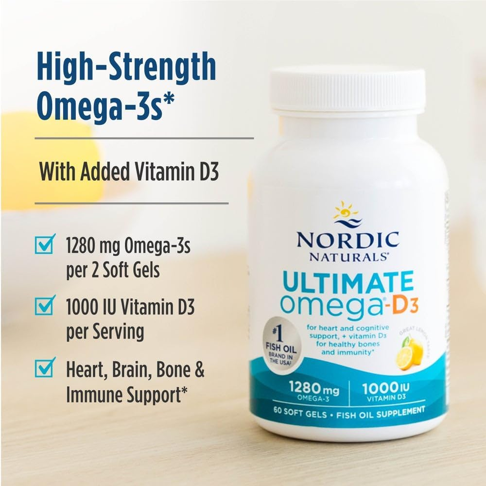 Nordic Naturals - Ultimate Omega-D3, Supports Healthy Bones and Immunity, 120 Soft Gels image number 1