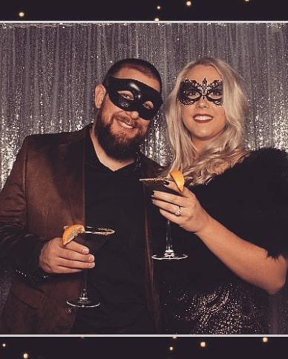 2-Piece Couple Disguise Mask Makeup Ball Performance Ball Props image number 2