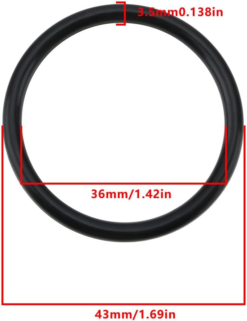 10Pcs O-Ring Seals 43Mm OD 36Mm ID 3.5Mm Width Replacement Part 98066000 Compatible with Hansgrohe Bathtub Drain Black image number 2
