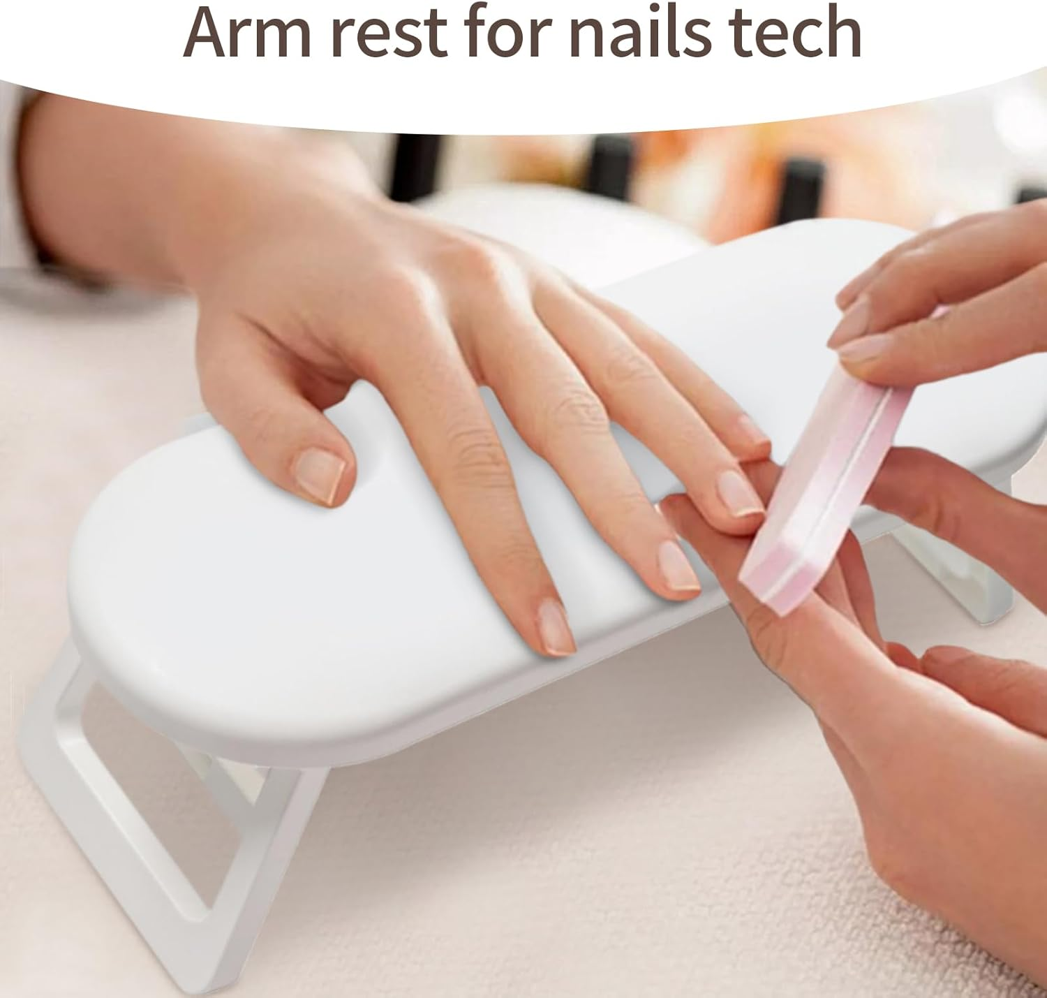 Nail Tech Arm Rest Foldable | Non-Slip Arm Cushion for Manicure,Portable Ergonomic Hand Rest for Home Outdoors Salon Work Station Beginners Manicure Pedicure image number 2