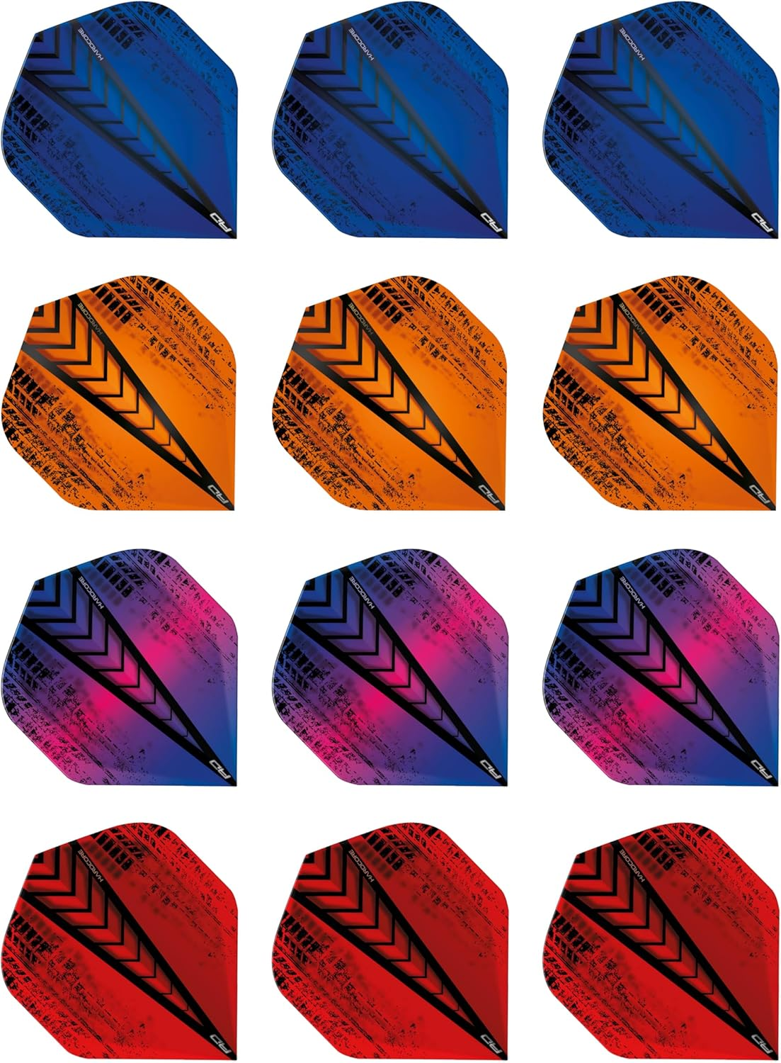 Hardcore Selection Pack Extra Thick Standard Dart Flights - Plain Colours image number 4