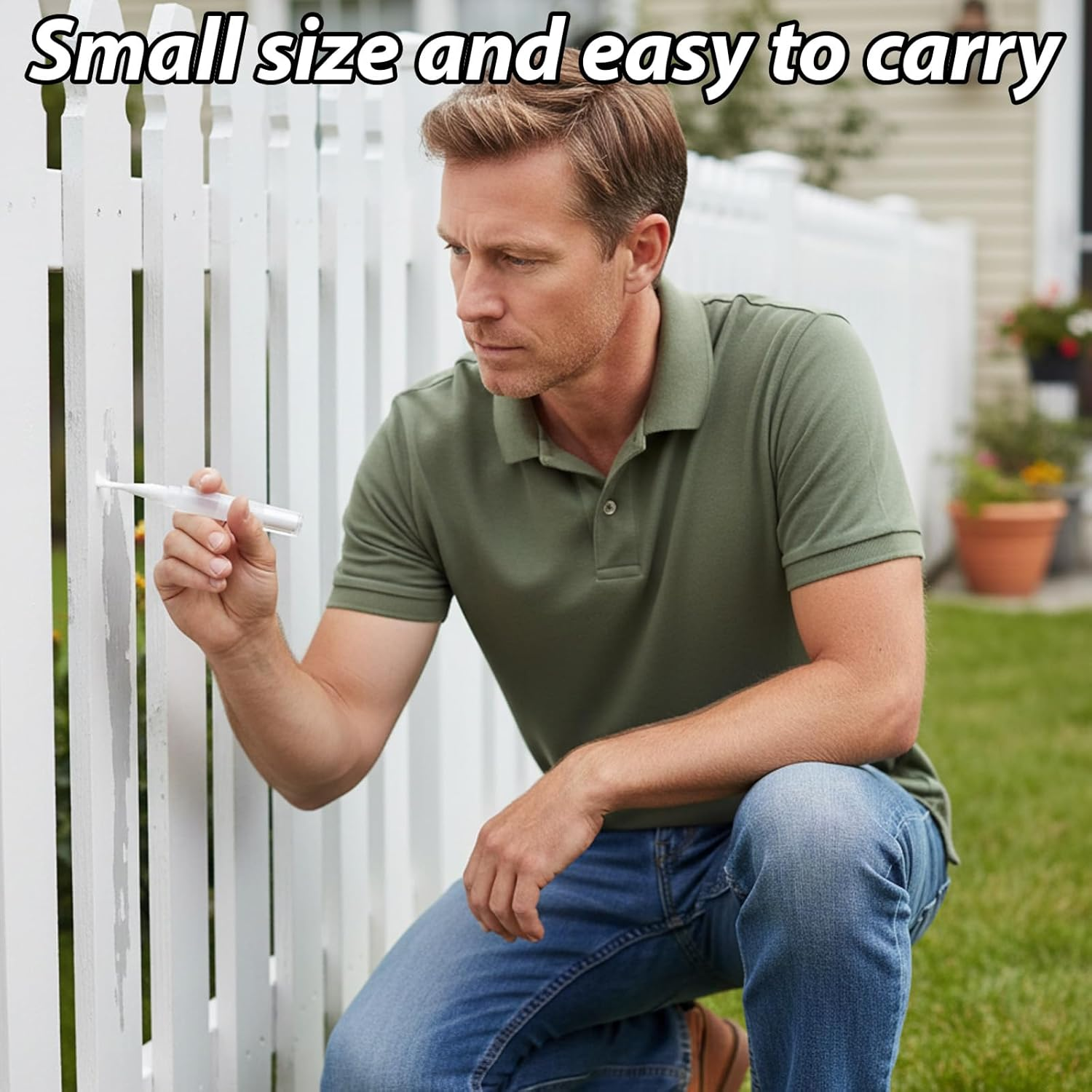 Touch up Paint Pen, 4 Pcs Paint Pens with Brush Tips and 4 Syringe Dispensers, Precision Paint Applicator for Walls, Furniture, Cabinets, Wood Floors, Window Frames image number 1