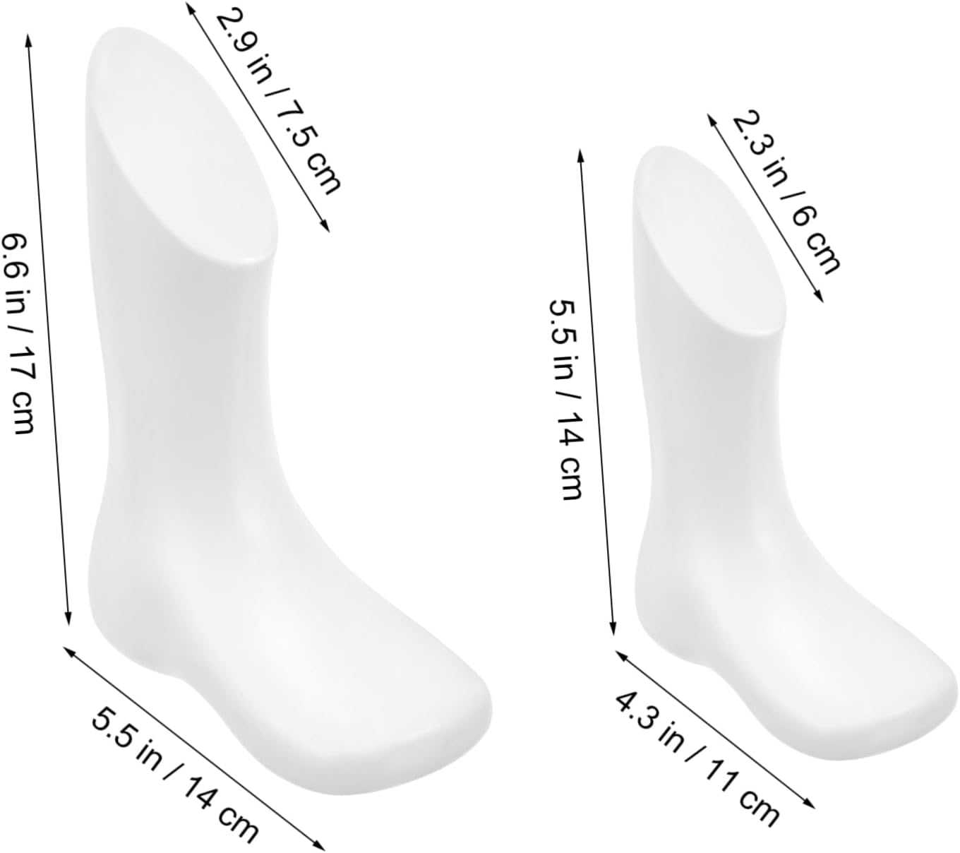 BESTOYARD 4Pcs Baby Foot Mannequin Small Plastic Foot Model Reusable Shoe Display Mannequin for Store and Retail Supply White and Skin Tone 11.5Cm and 14Cm image number 5