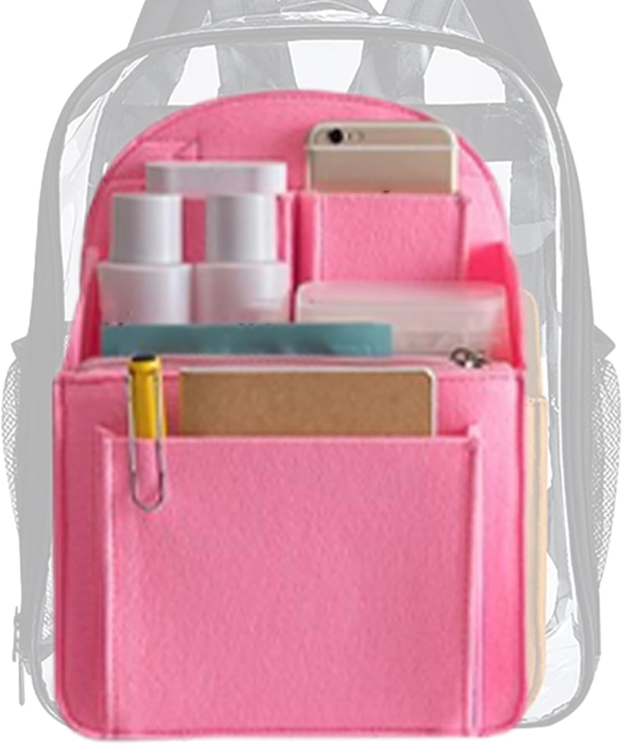 Backpack Organizer Insert - Portable Felt Storage Bag, Tablet Charger Wallet Holder | Effortless Mullti-Pocketless Felt Divider, Lightweight Bag Shaper, Insert image number 3