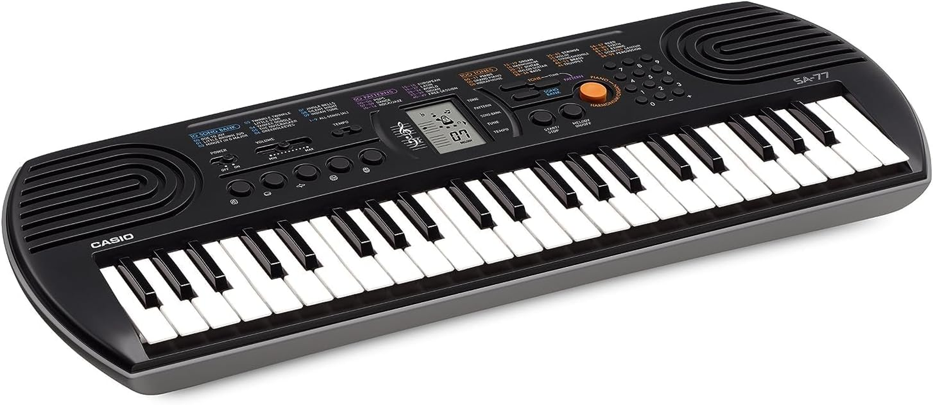 Casio 44 Note Mini Key Musical Keyboard, Black/Grey, (SA77) image number 6