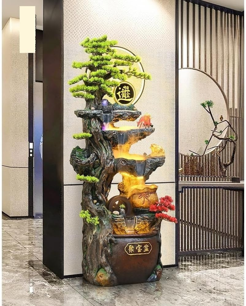 Outdoor Fountain Rockery Flowing Water Fountain Ornaments Feng Shui Wheels Attracting Wealth Large Office Opening Gifts Scenery image number 3