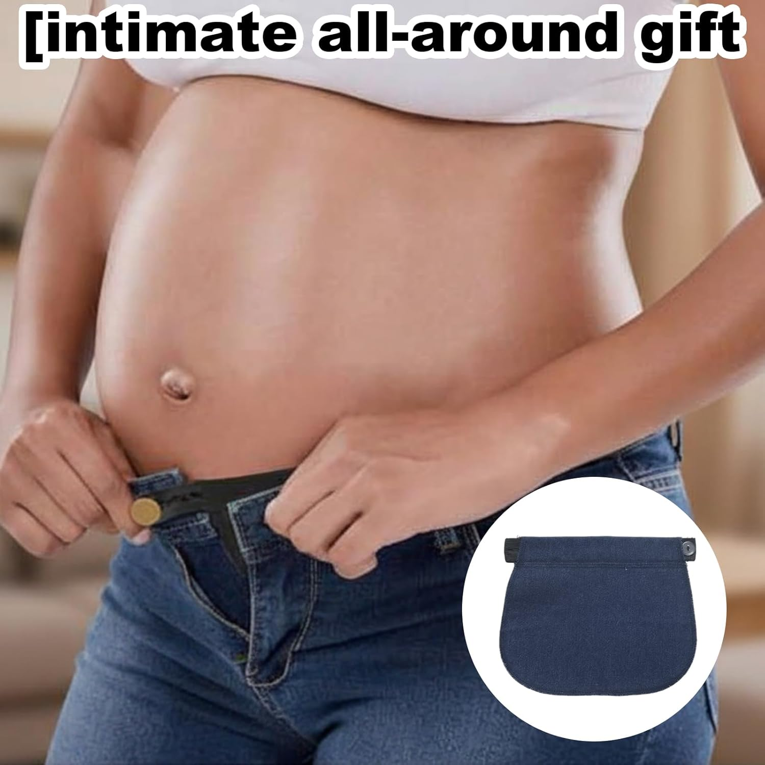 Pregnancy Belt, Maternity Belly Bands & Supports, 8-Piece Pants Extender Set in Black, Navy, Nude & Grey, Comfortable Adjustable Maternity Support for Expecting Mothers image number 4