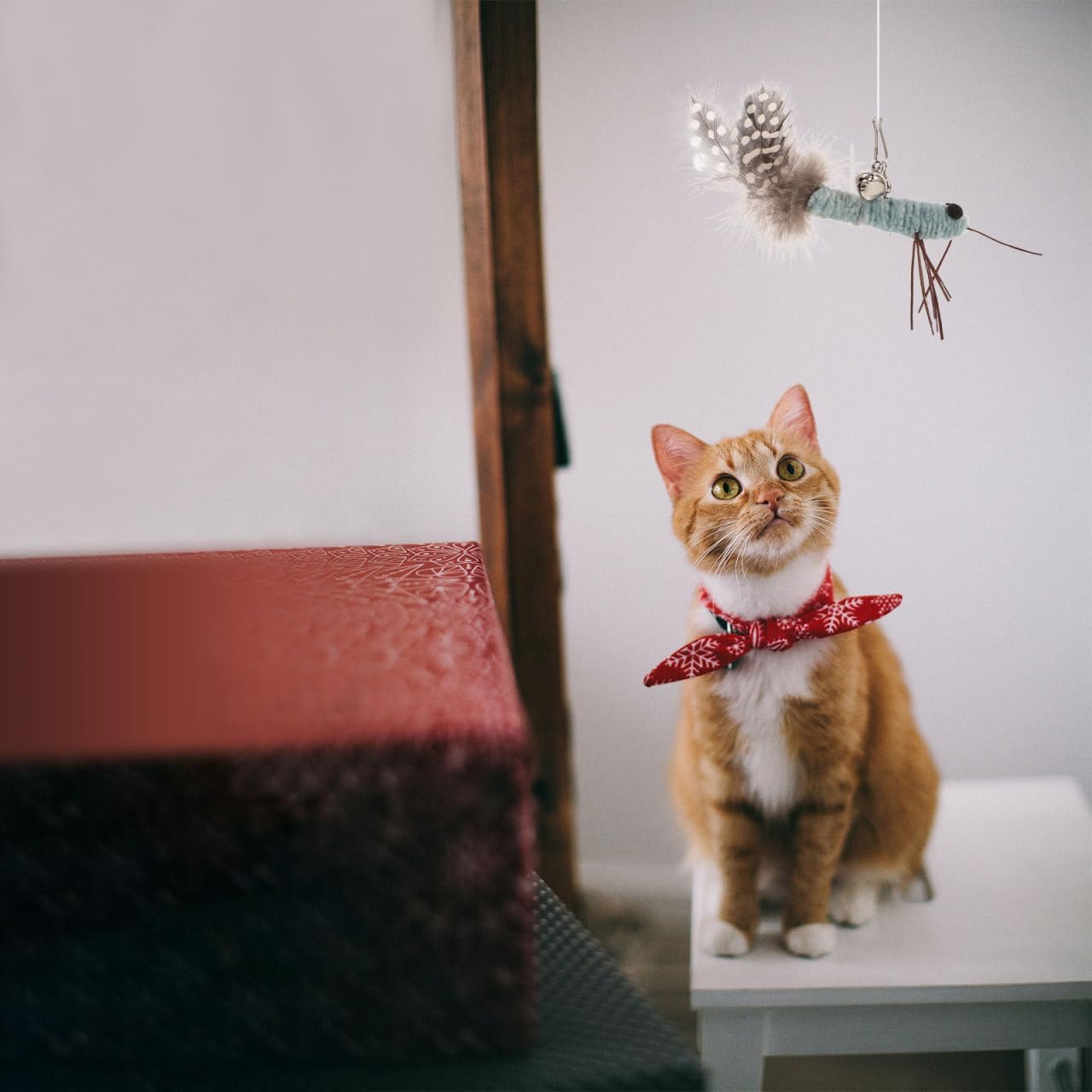 Kisangel 2Pcs Cat Teaser Replacement Heads Toys, Cat Insect Dragonfly Heads for Kitten Indoor Toys Attachment Plaything - Coffee image number 5