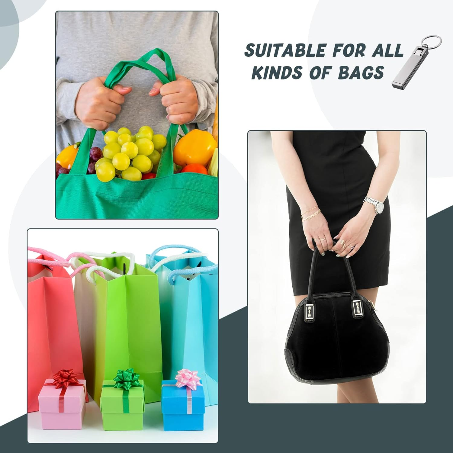 3 Pieces Purse Hook for Table Instant Bag Hook Hanger, Handbag Table Holder Hanger Set Mobile Phone Holder Foldable Women'S Handbag Storage Stylish Swivel Hanger for Desk (Silver)