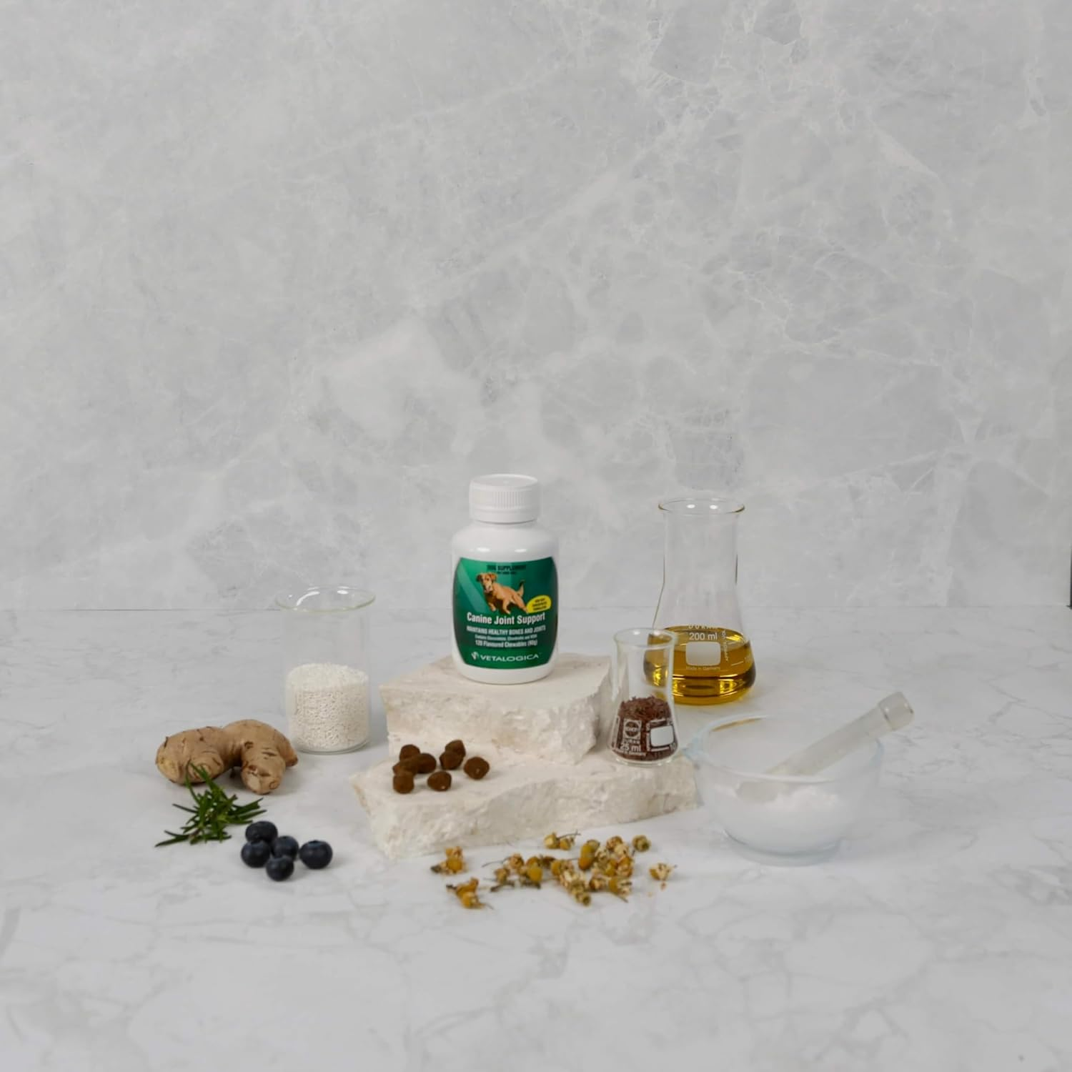 Vetalogica Canine Joint Support Optimal Bone and Joints Supplements 120 Flavoured Chewable Tablets image number 2