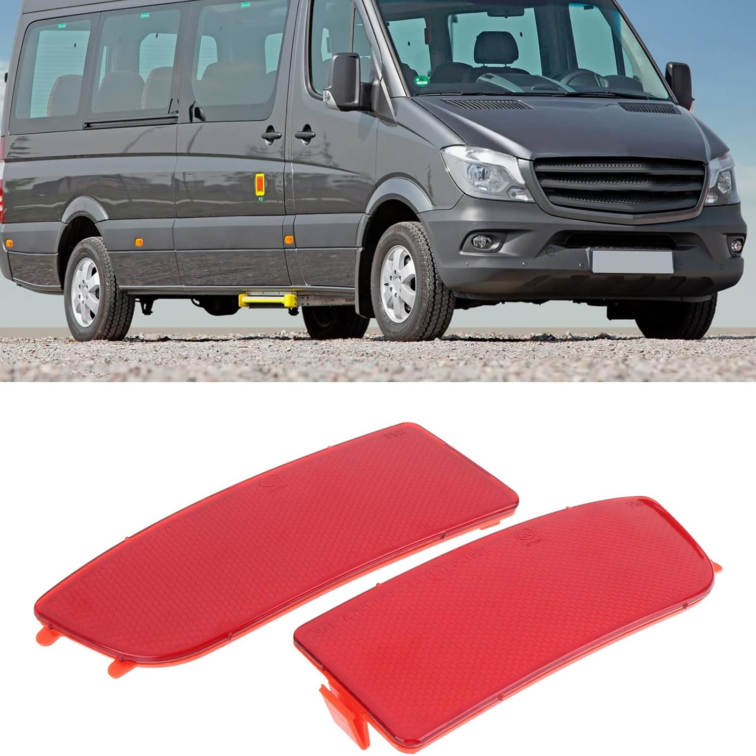 Be in Your Mind 2PCS Car Rear Bumper Reflectors Compatible with Mercedes-Benz Sprinter B906 2006.06-2018.12 OE A9068260040 9068260140 Left + Right Bumper Reflector Assemblies Red image number 5
