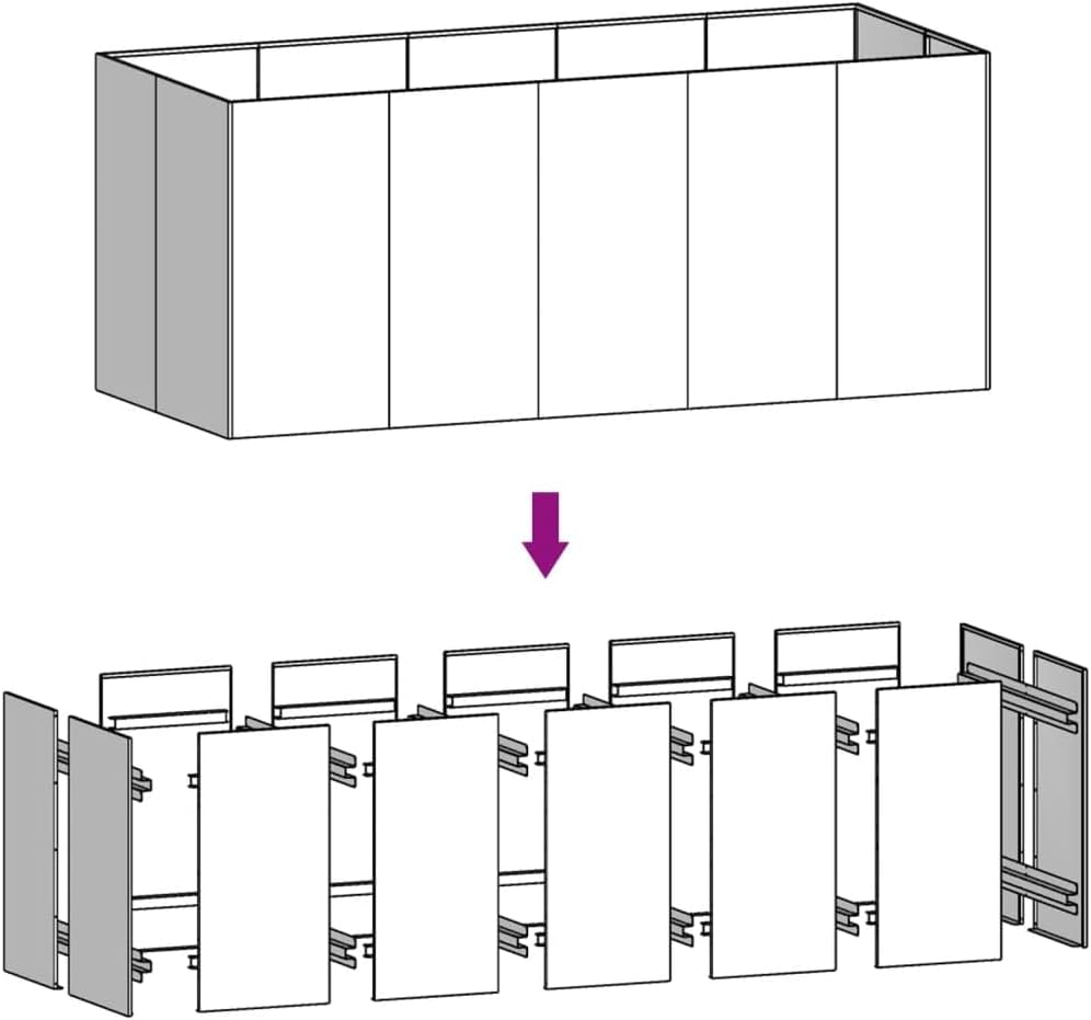 Garden Raised Bed 200X80X80 Cm Corten Steel image number 4